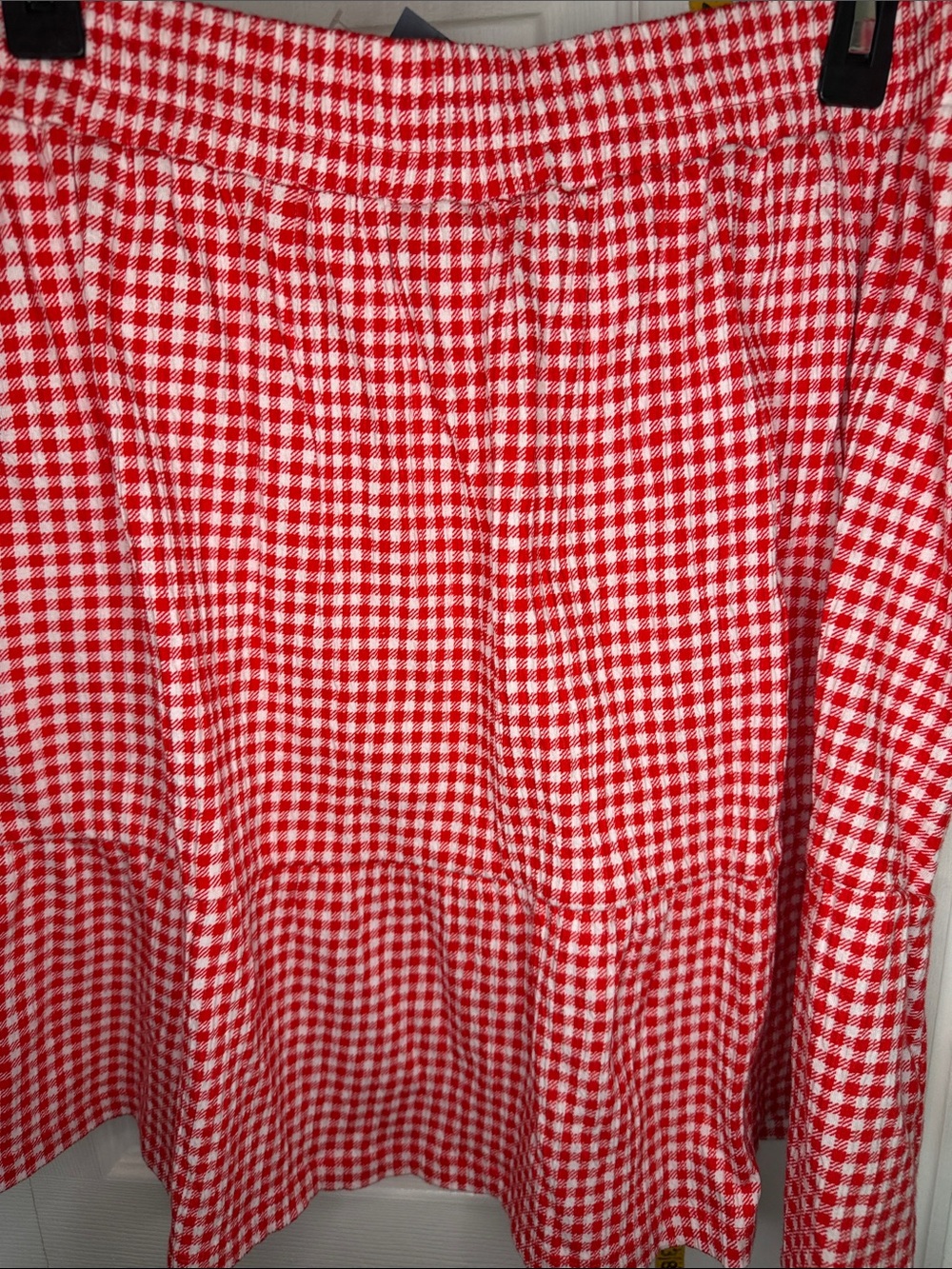 Lands' End Red and White Gingham A-Line Tiered Skirt - Picture 6 of 6
